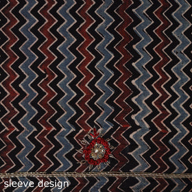 Multicolour Ajrakh Print Hand Embroidery Cotton Blouse Piece