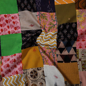 Multicolour Hand-Stitched Mosaic Cotton Kurta Material