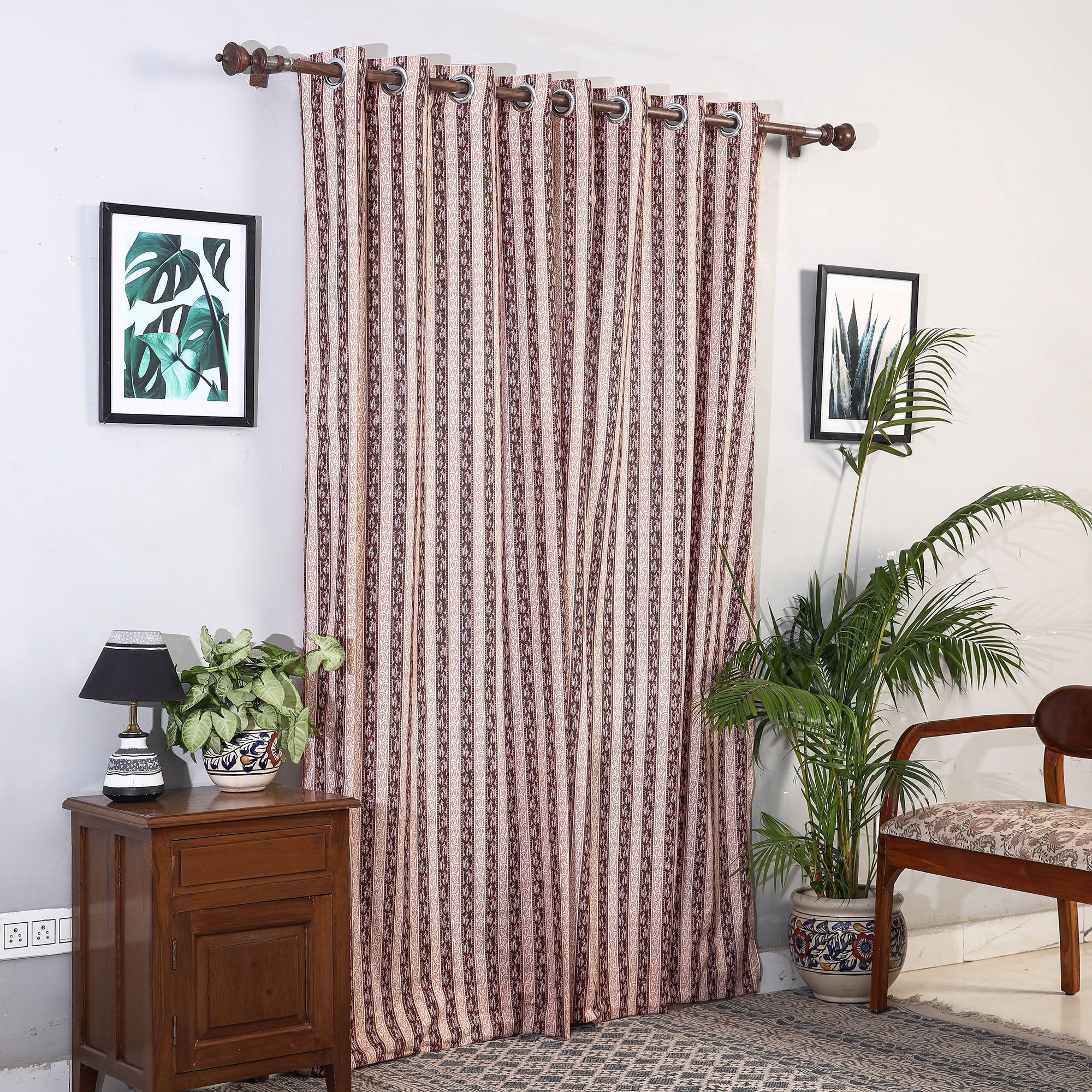 Buy Sanganeri Block Printed Cotton Door Curtain (7 x 3 Feet) (Single Piece) Online at iTopkri