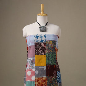 Multicolour Hand-Stitched Mosaic Cotton Kurta Material