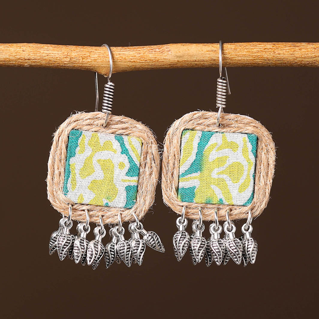 Multicolor - namrata handcrafted fabart jute earrings