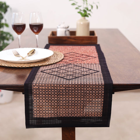 Multicolor Natural Bamboo Bagh Block Printed Dining Table Runner