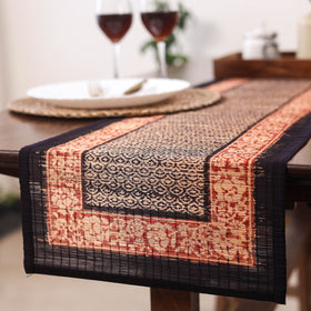 Multicolor Natural Bamboo Bagh Block Printed Dining Table Runner