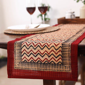 Multicolor Natural Bamboo Bagh Block Printed Dining Table Runner