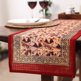 Multicolor Natural Bamboo Bagh Block Printed Dining Table Runner