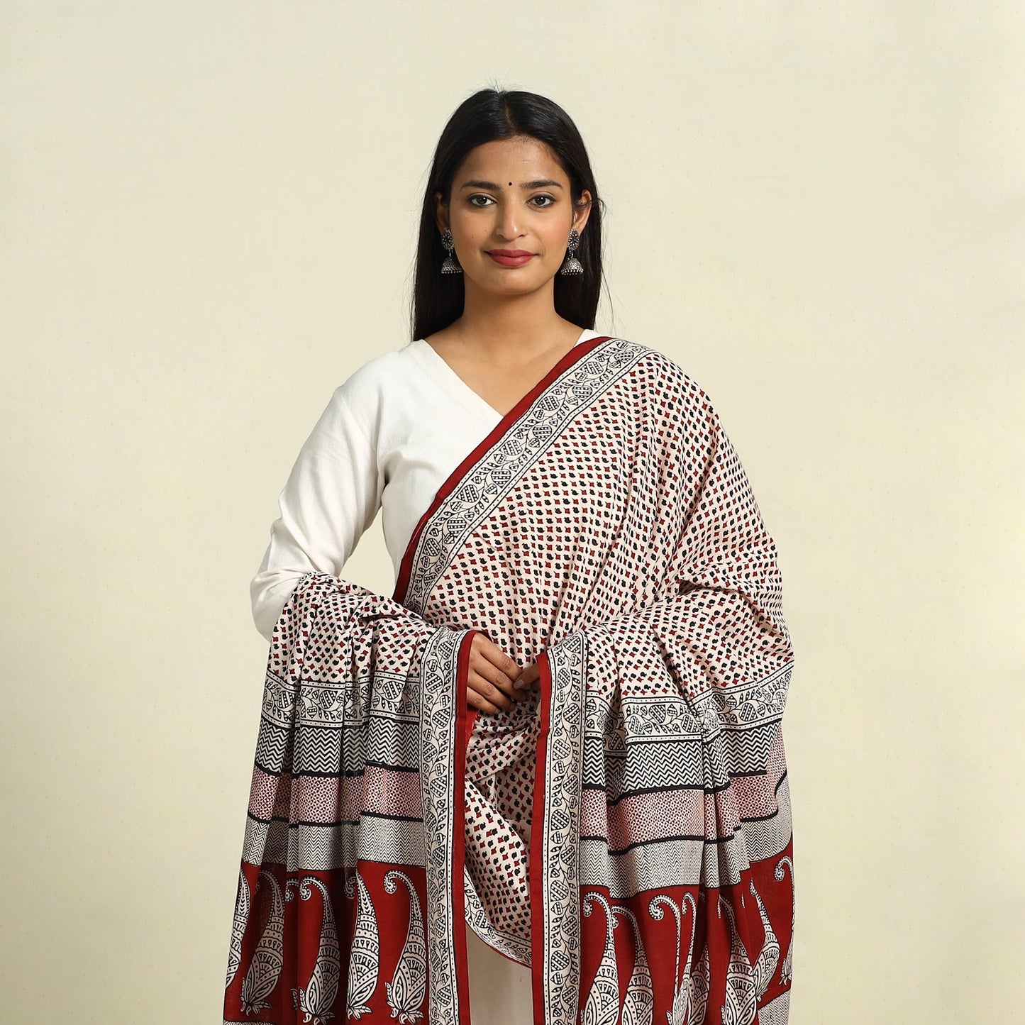 Multicolor - natural dye mul cotton bagh dupatta 10