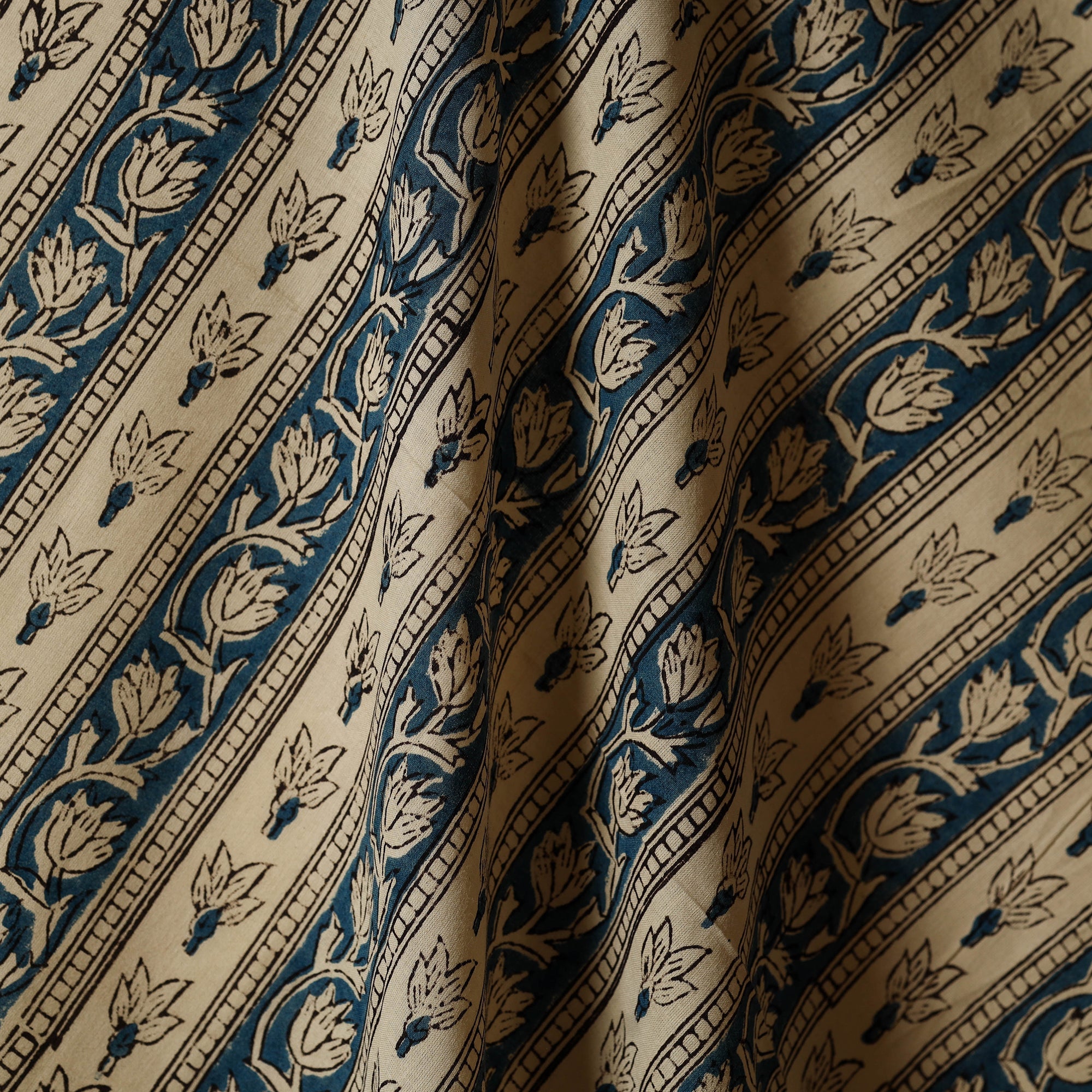 Multicolor - natural dyed bagru cotton fabric 18