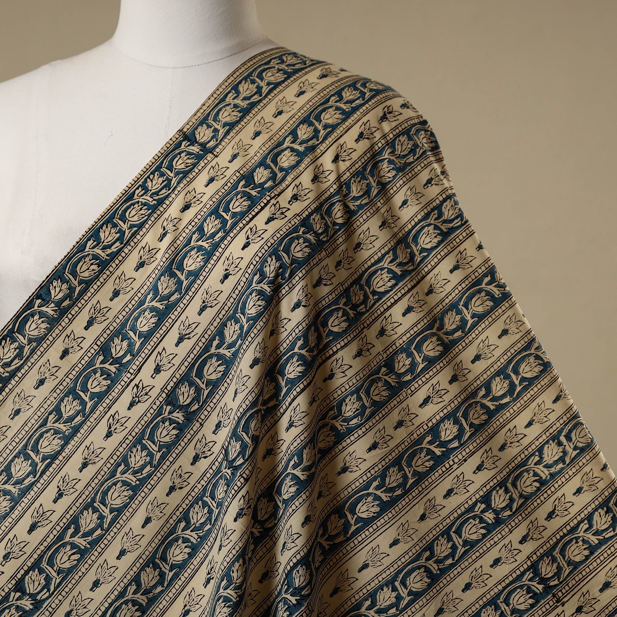 Multicolor - natural dyed bagru cotton fabric 18