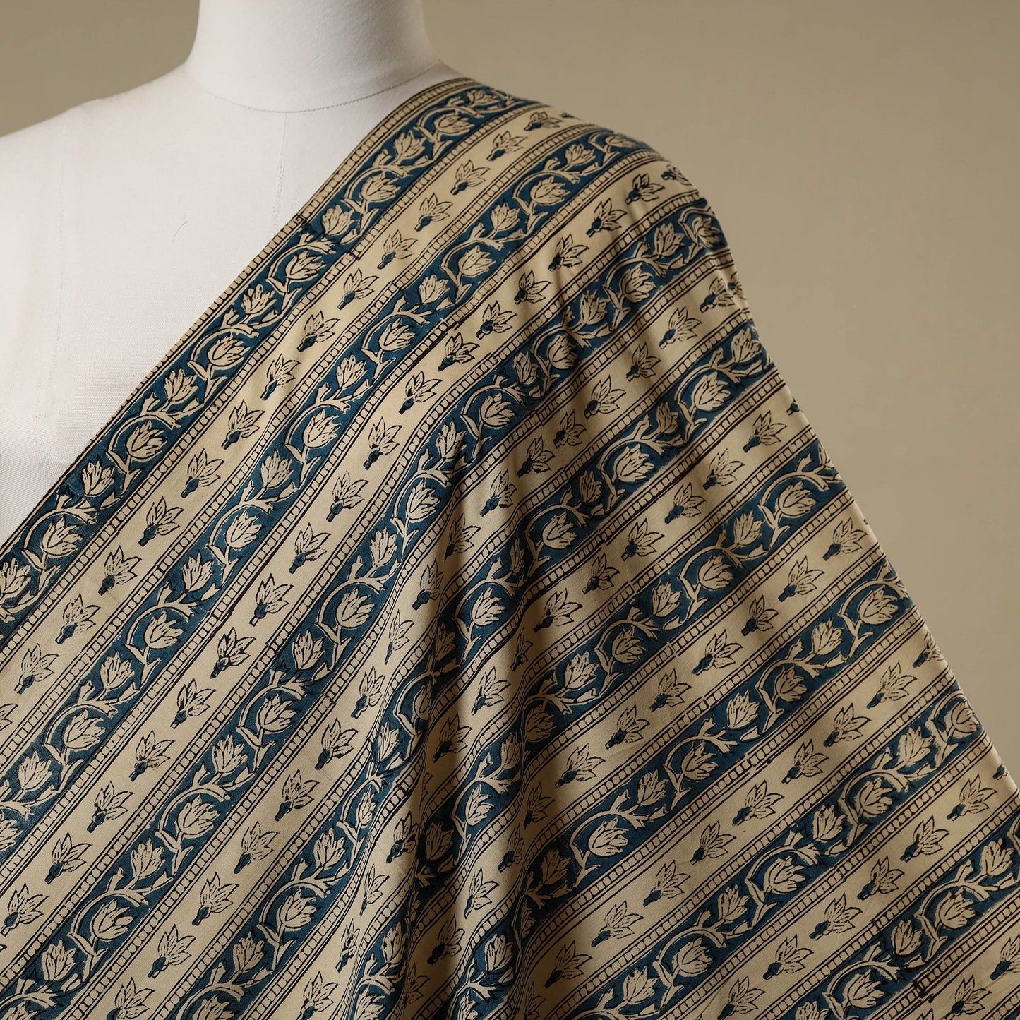 Multicolor - natural dyed bagru cotton fabric 18