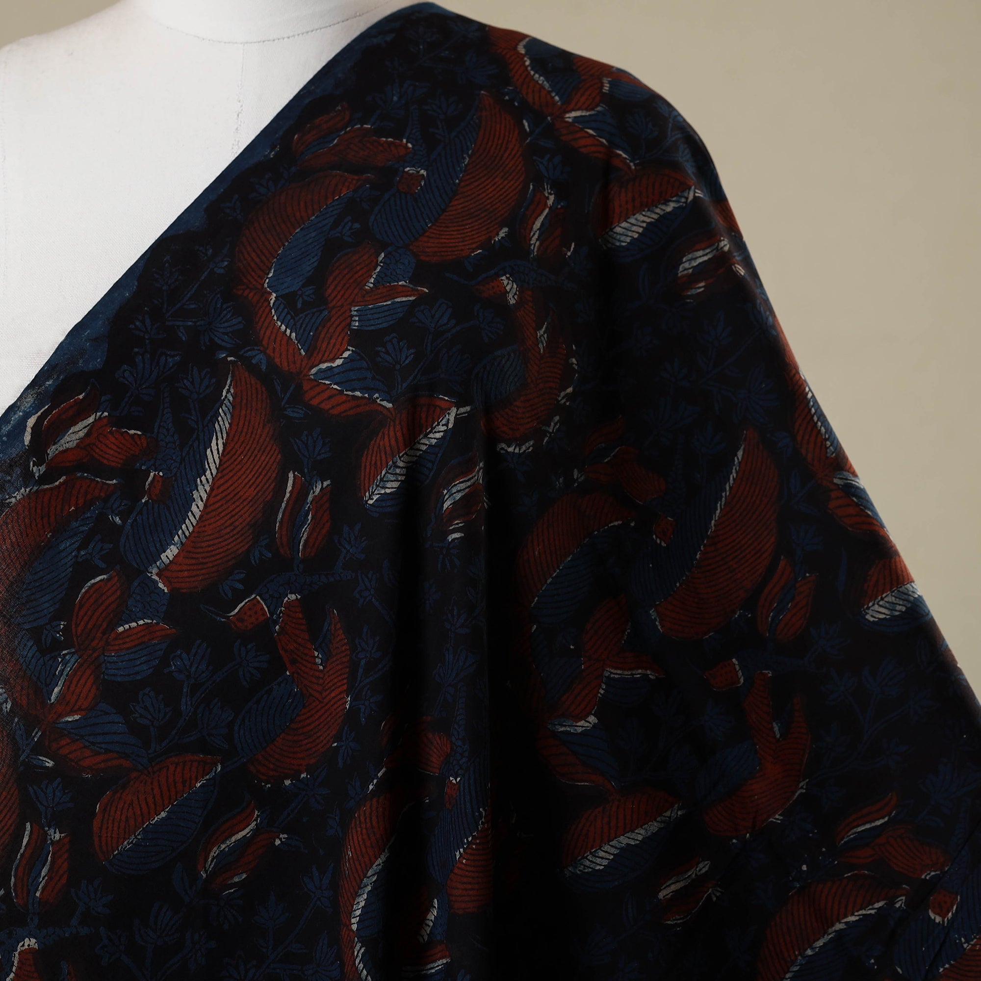 Multicolor - natural dyed bagru dabu fabric 26 - handcrafted