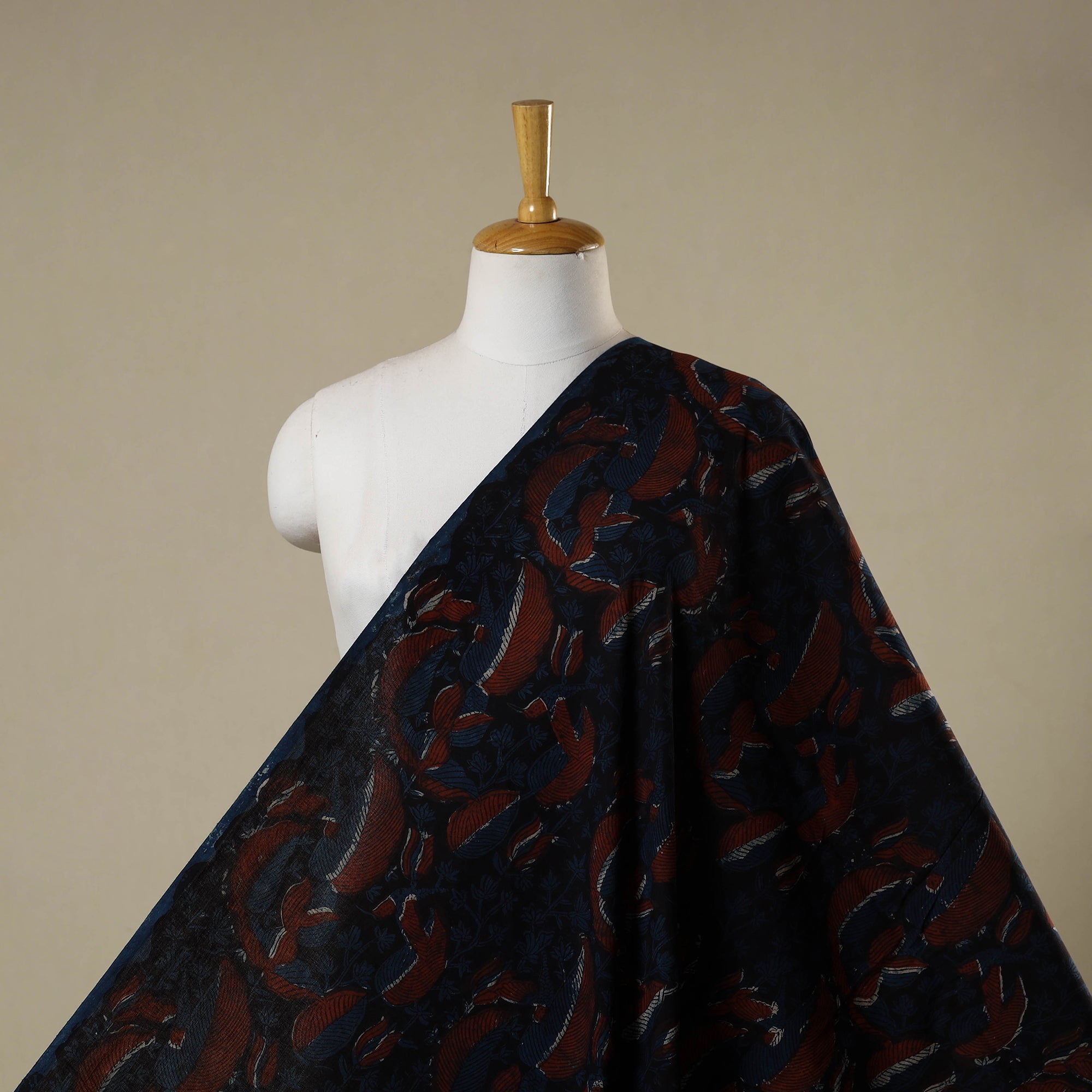 Multicolor - natural dyed bagru dabu fabric 26 - handcrafted