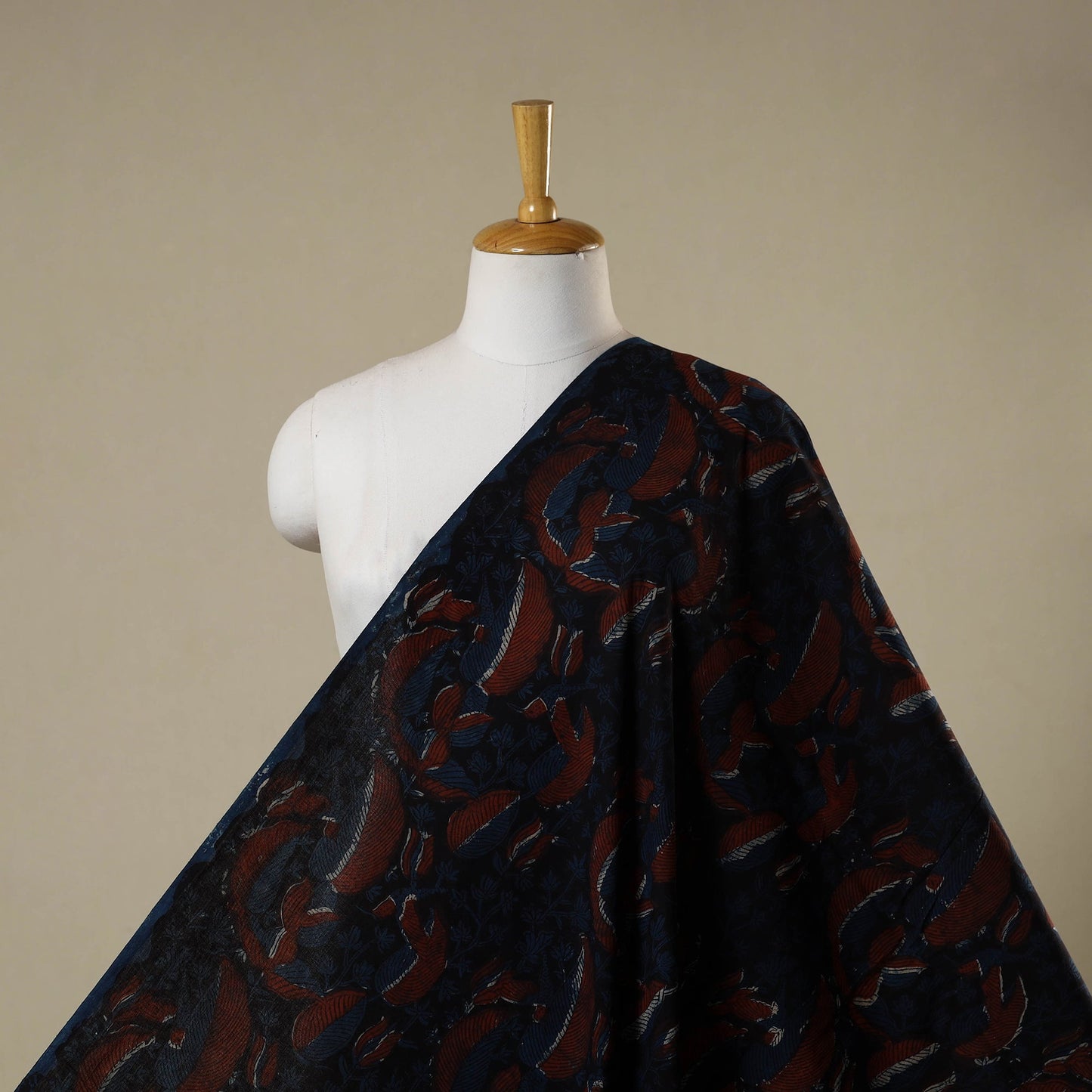 Multicolor - natural dyed bagru dabu fabric 26 - handcrafted