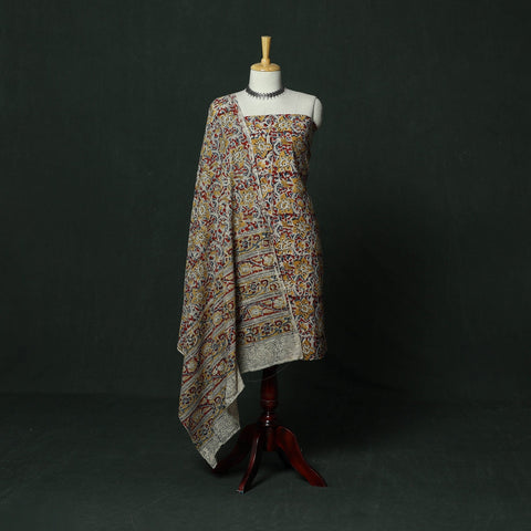Natural dyed block print cotton pedana kalamkari 2pc