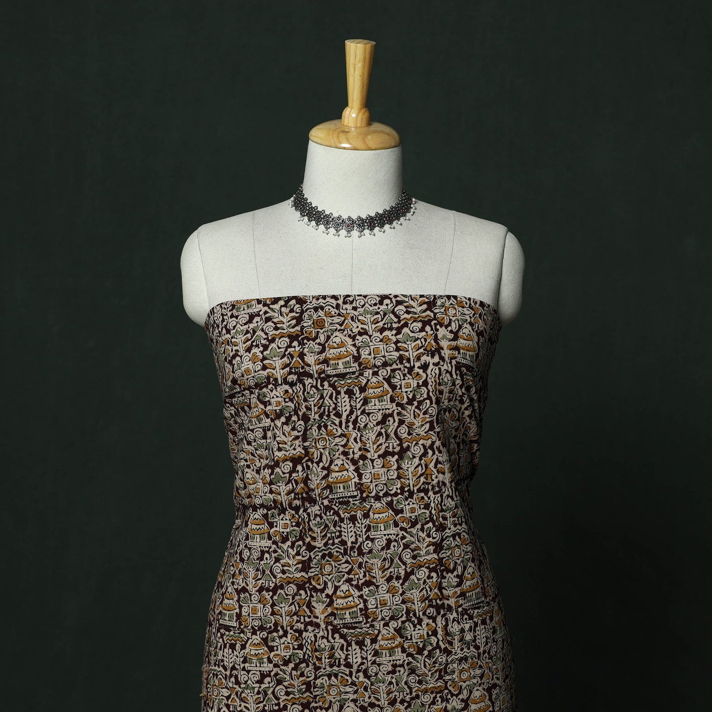 Natural dyed block print cotton pedana kalamkari 2pc