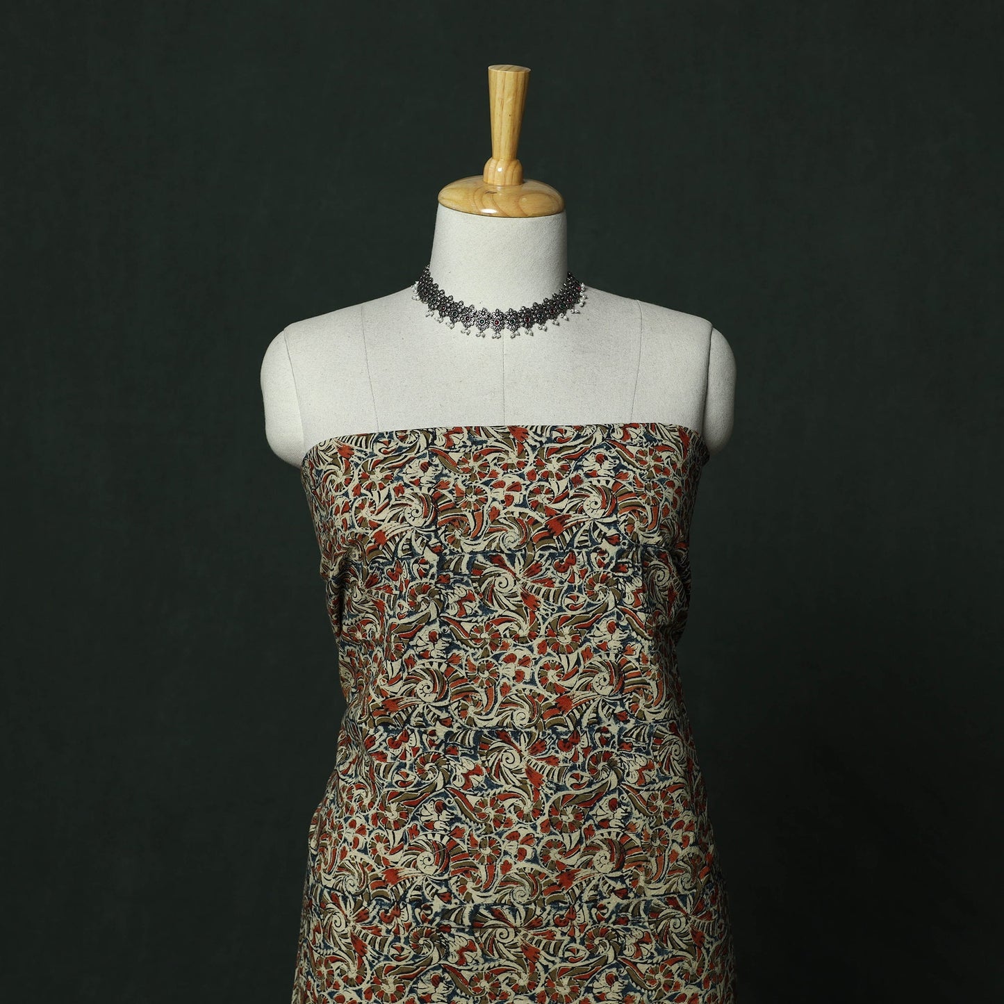 Natural dyed block print cotton pedana kalamkari 2pc