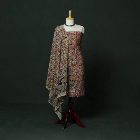Natural dyed block print cotton pedana kalamkari 2pc