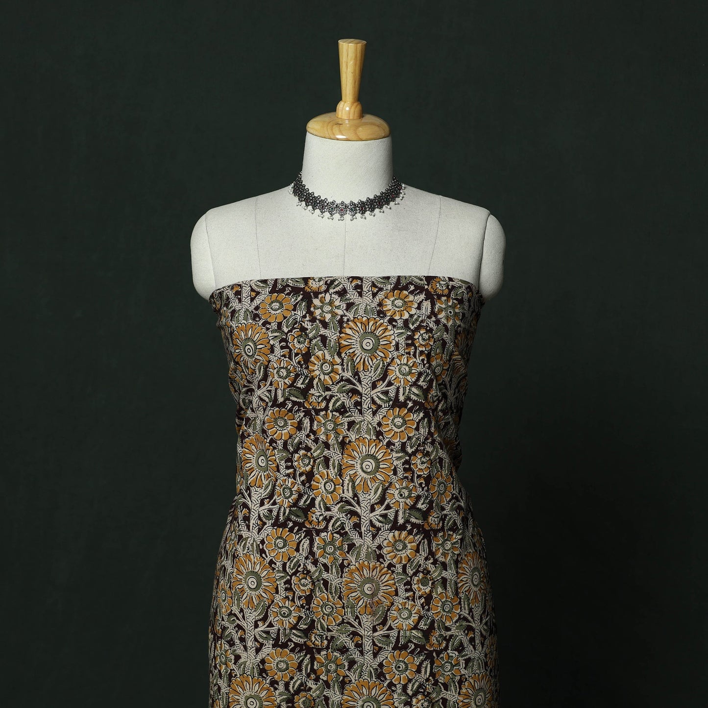 Natural dyed block print cotton pedana kalamkari 2pc