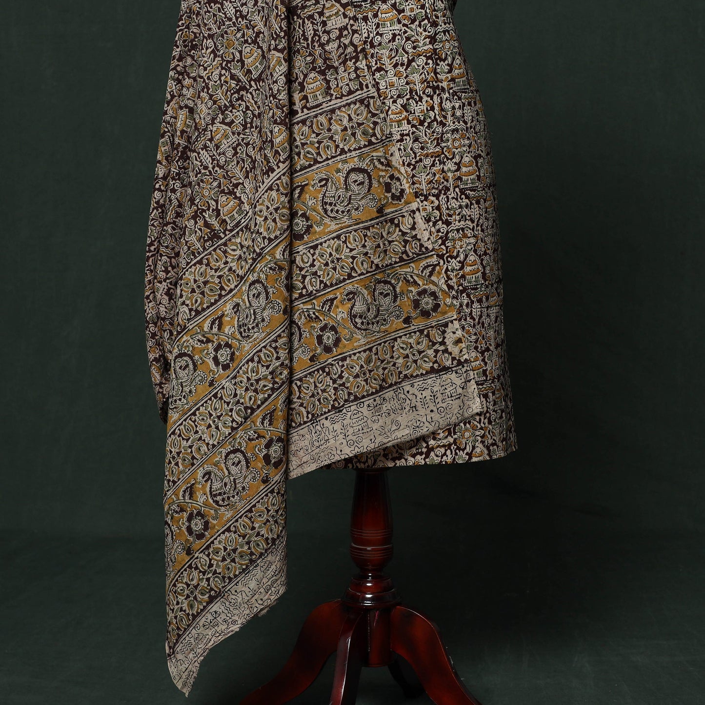 Natural dyed block print cotton pedana kalamkari 2pc