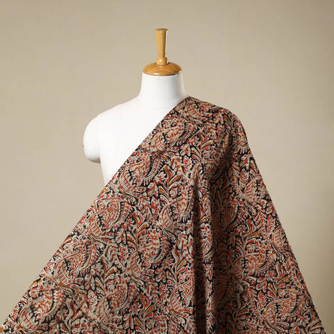 Multicolor - natural dyed cotton pedana kalamkari fabric 34