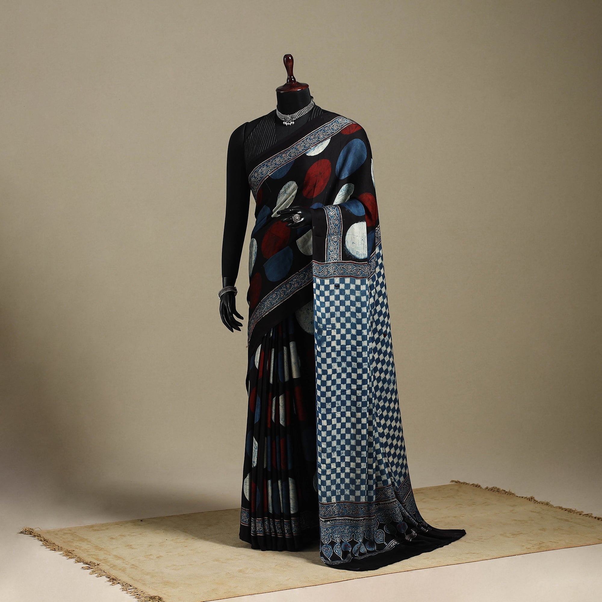 Multicolor - natural dyed modal silk saree 13 - handcrafted
