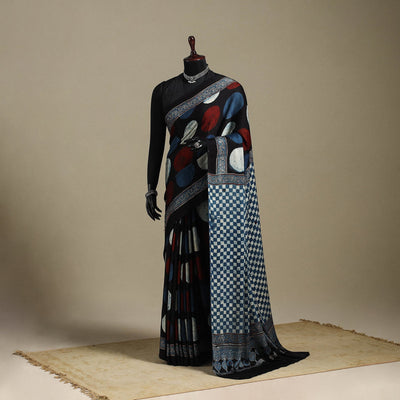 Multicolor - natural dyed modal silk saree 13 - handcrafted