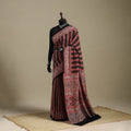 Red - natural dyed silk saree 04 - handcrafted