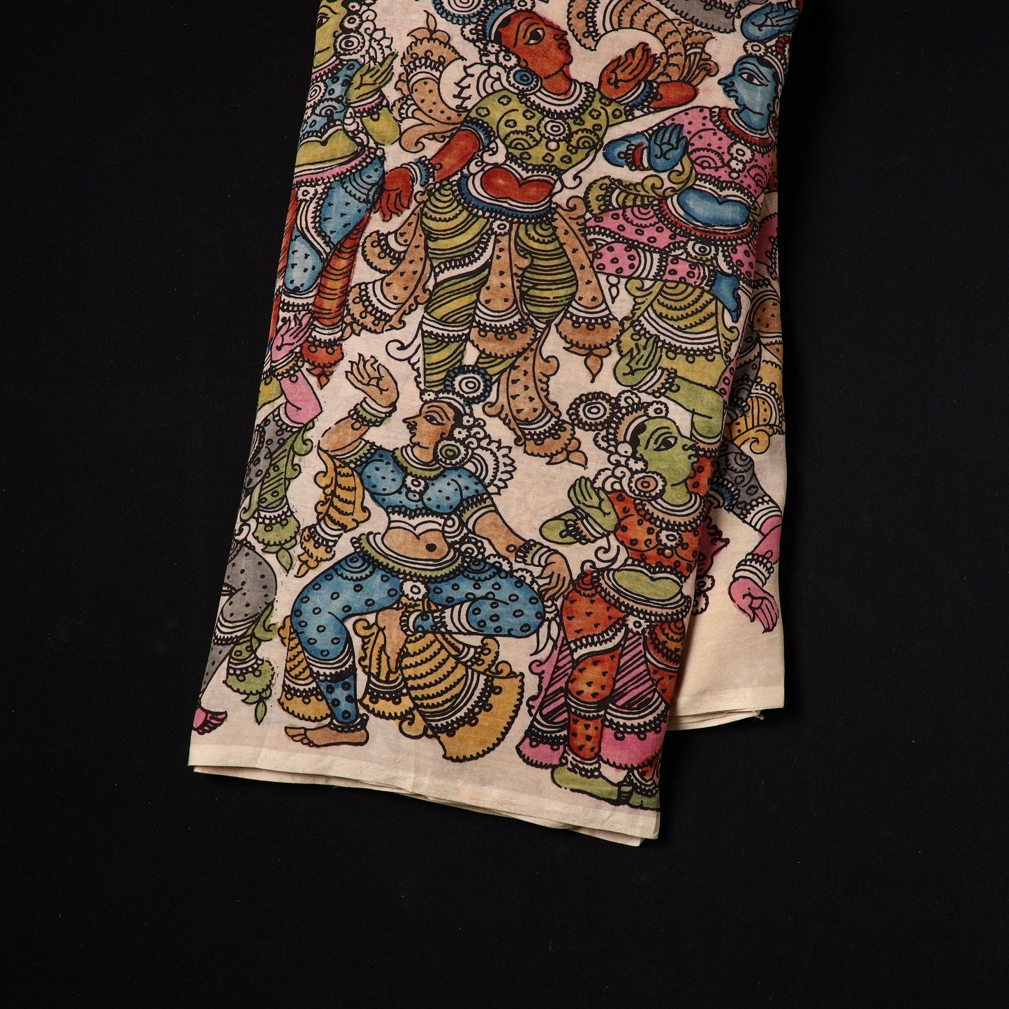 Multicolor - natural dyed chanderi silk handpainted