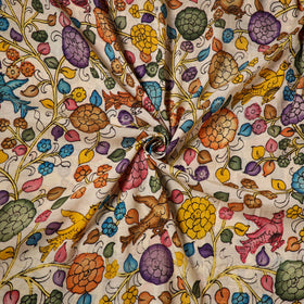 Multicolor - natural dyed chanderi silk handpainted