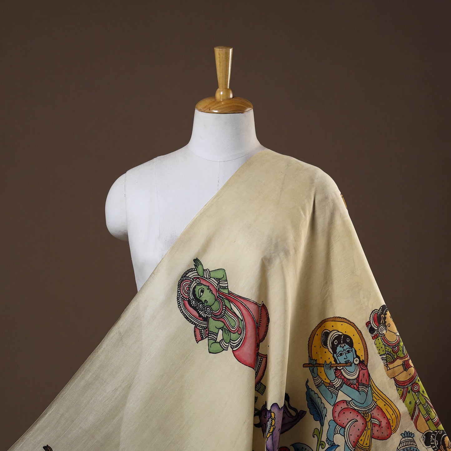 Multicolor - natural dyed chanderi silk handpainted