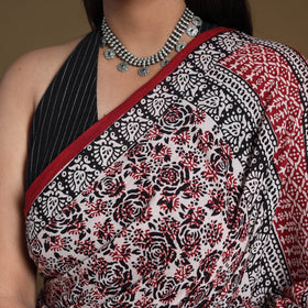 Multicolor Block Print Natural Dyed Cotton Bagh Saree