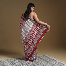 Multicolor Block Print Natural Dyed Cotton Bagh Saree
