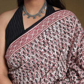 Multicolor Block Print Natural Dyed Cotton Bagh Saree
