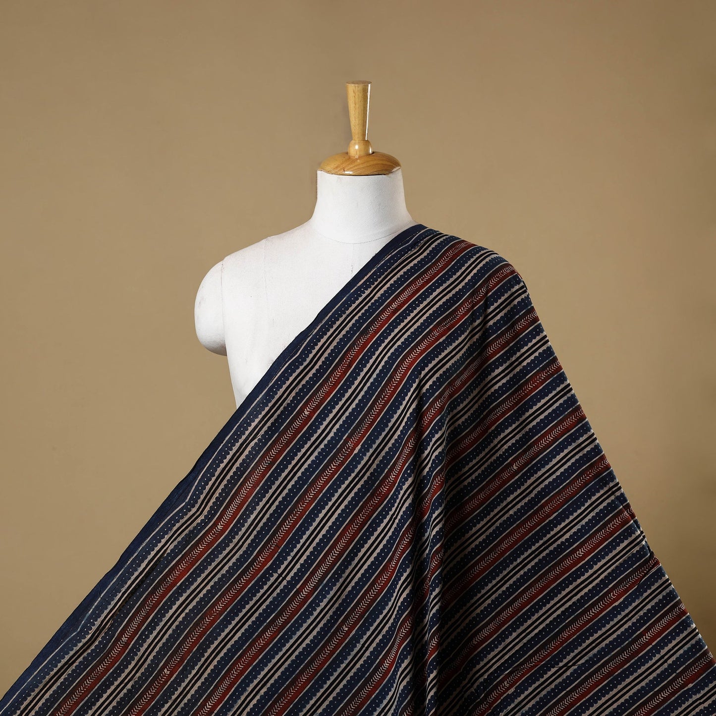 Multicolor - natural dyed cotton hand fabric 19