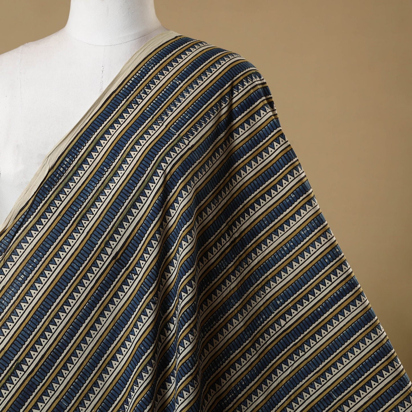 Multicolor - natural dyed cotton hand fabric 01