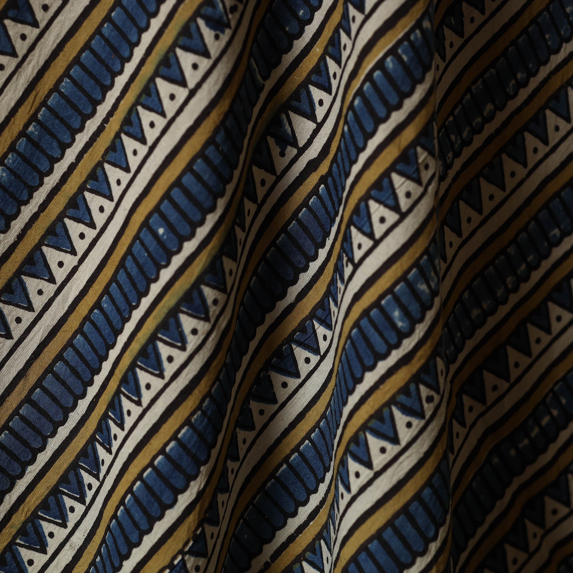 Multicolor - natural dyed cotton hand fabric 01