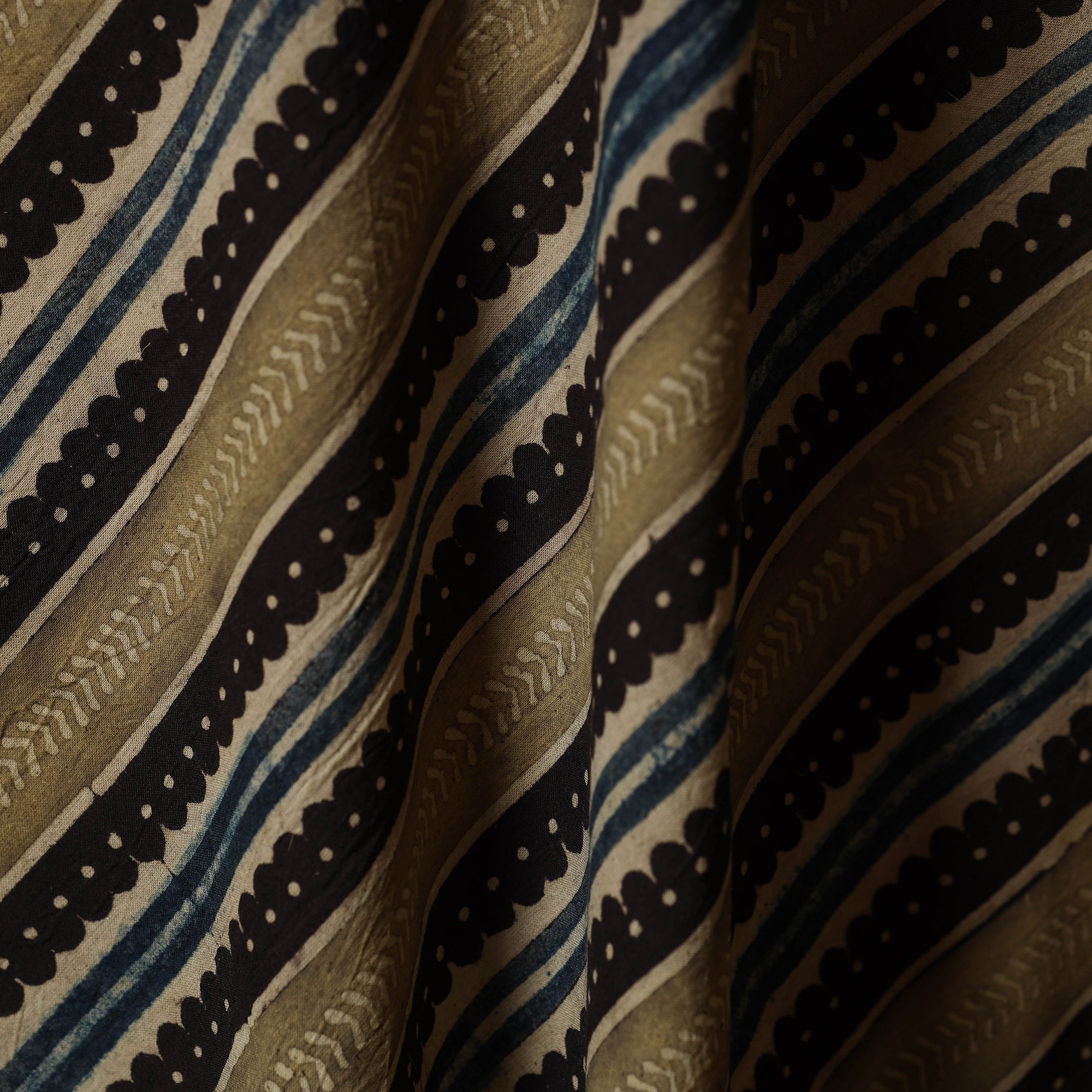 Multicolor - natural dyed cotton hand fabric 05