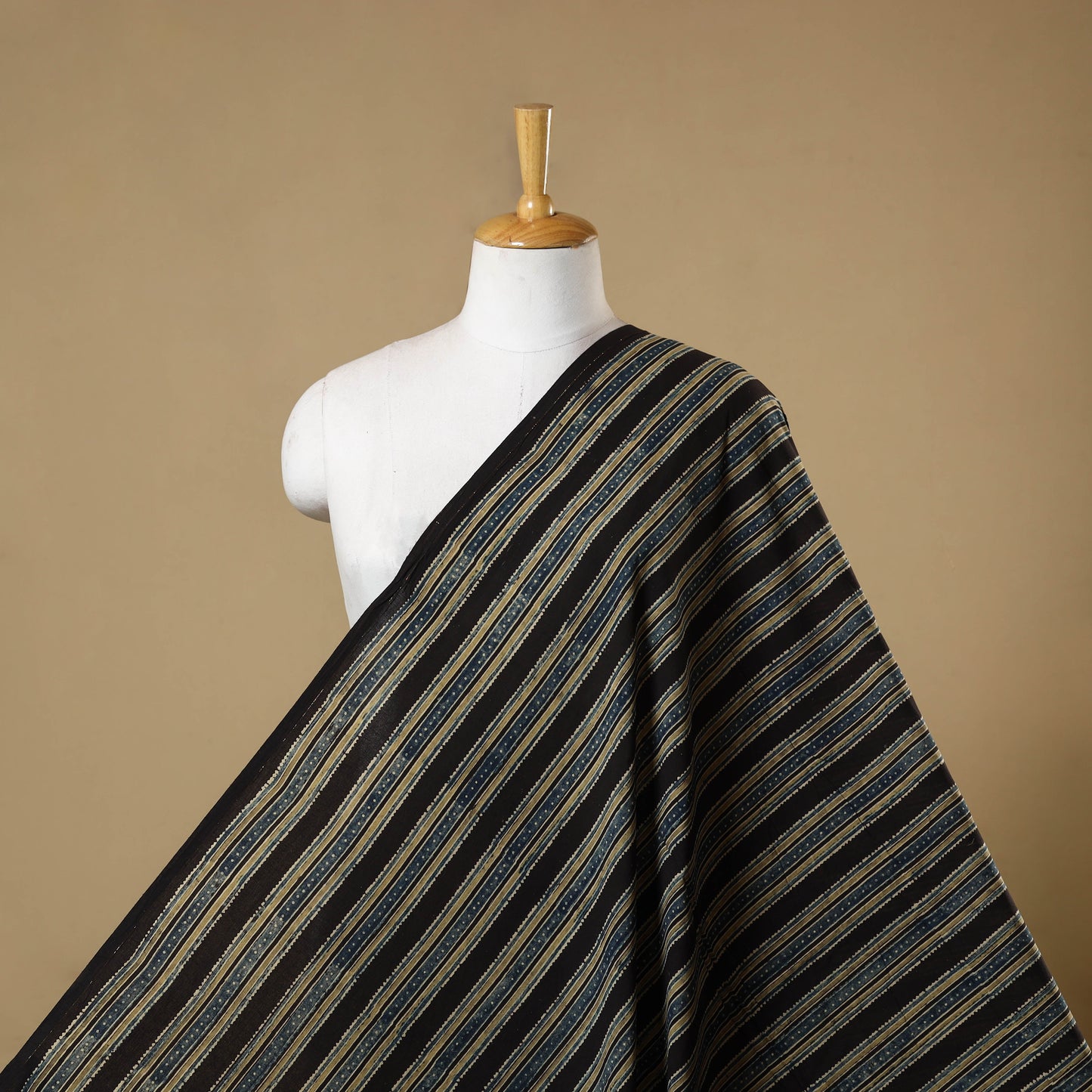 Multicolor - natural dyed cotton hand fabric 09