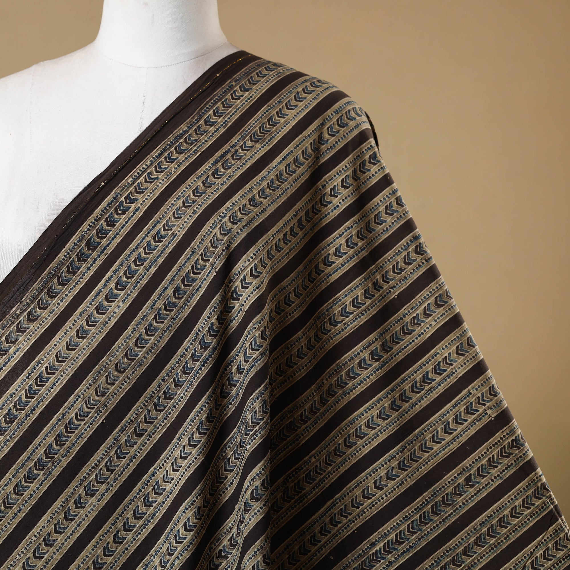 Multicolor - natural dyed cotton hand fabric 10