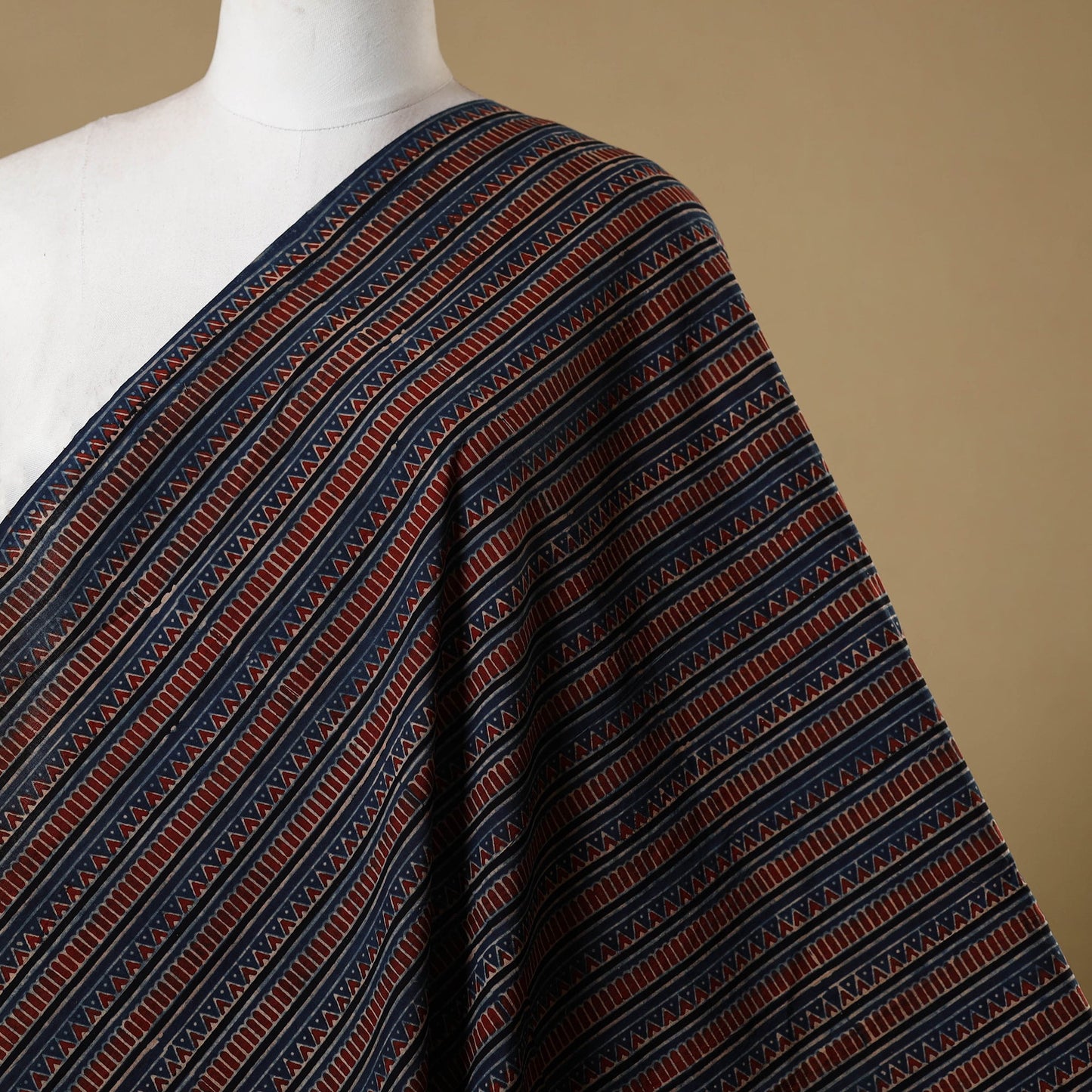 Multicolor - natural dyed cotton hand fabric 12