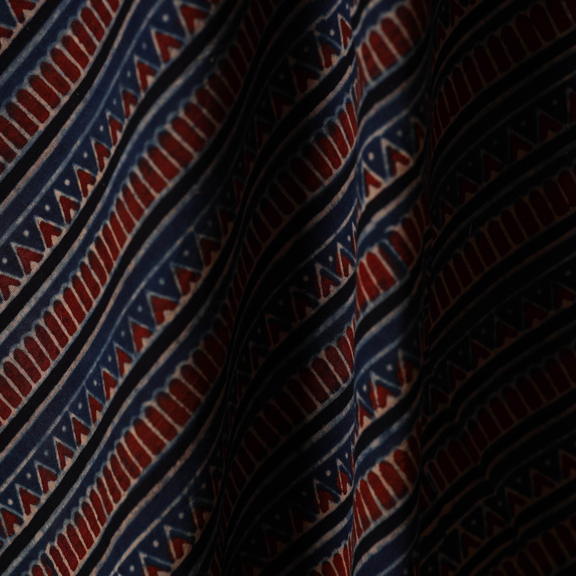 Multicolor - natural dyed cotton hand fabric 12