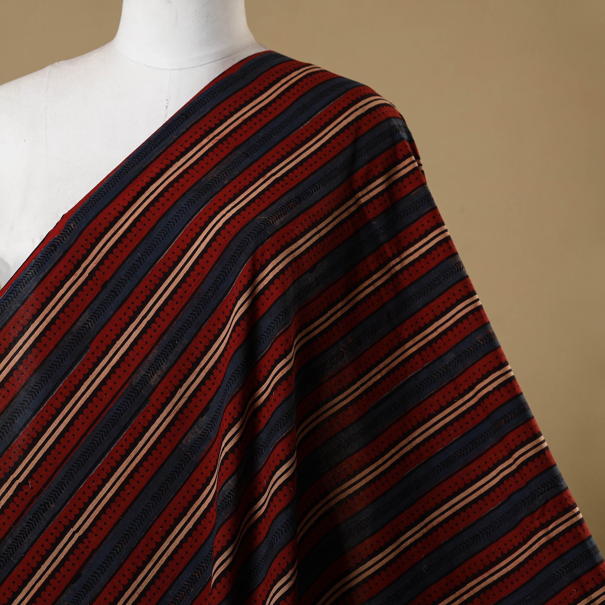 Multicolor - natural dyed cotton hand fabric 13