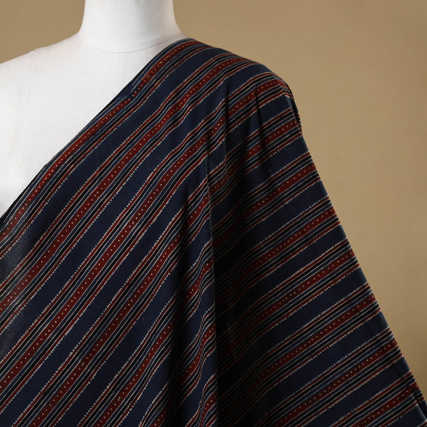 Multicolor - natural dyed cotton hand fabric 17