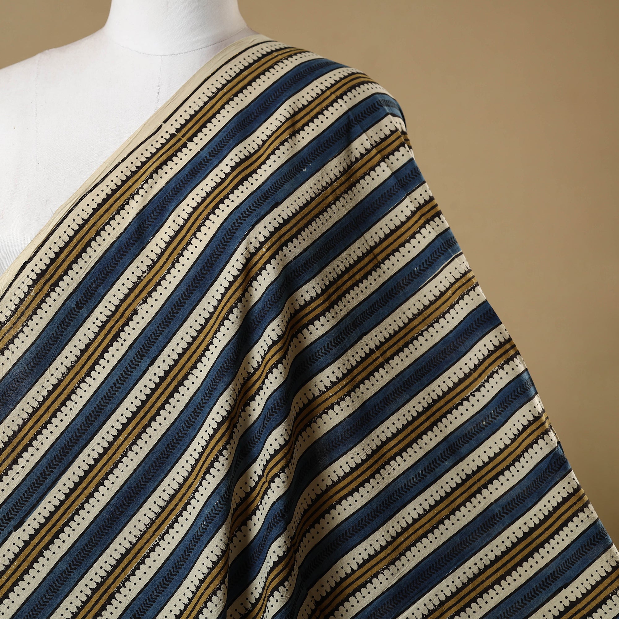 Multicolor - natural dyed cotton hand fabric 18