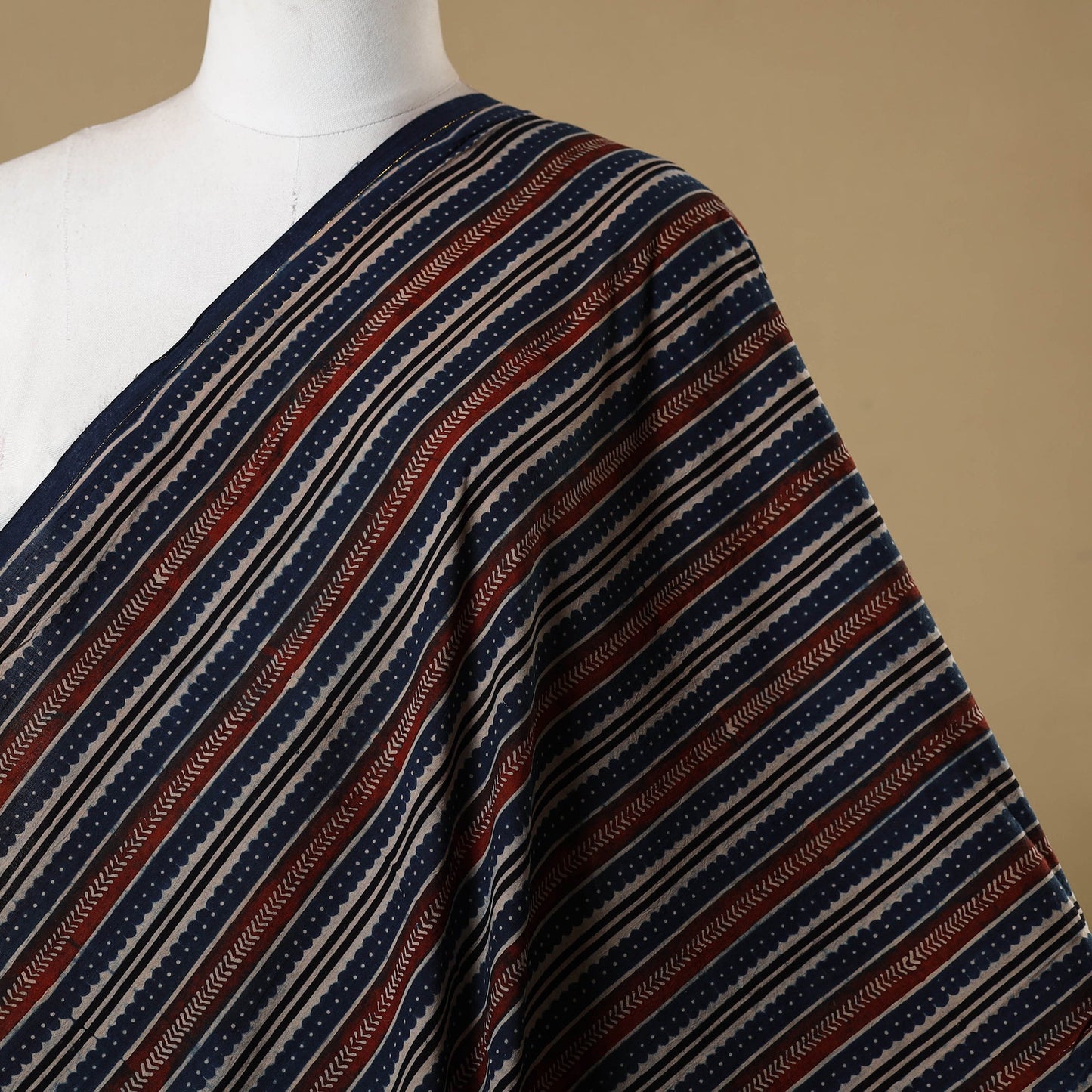 Multicolor - natural dyed cotton hand fabric 19