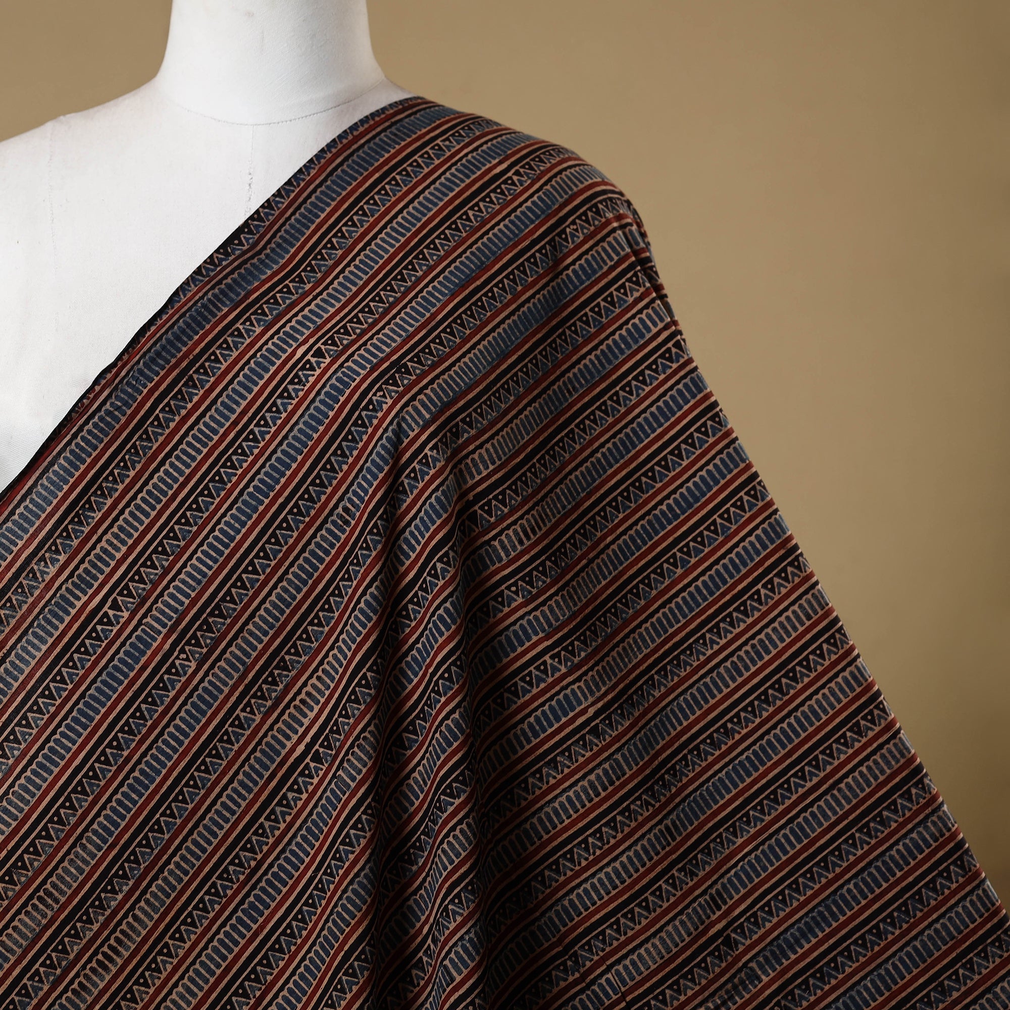 Multicolor - natural dyed cotton hand fabric 20