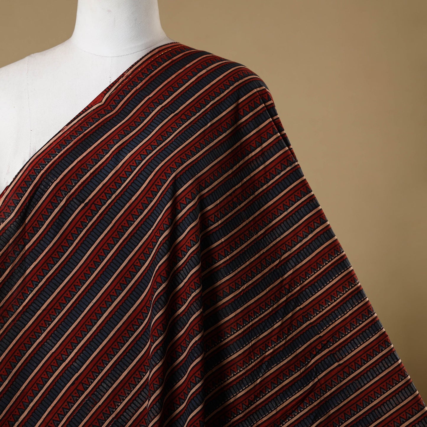 Multicolor - natural dyed cotton hand fabric 23