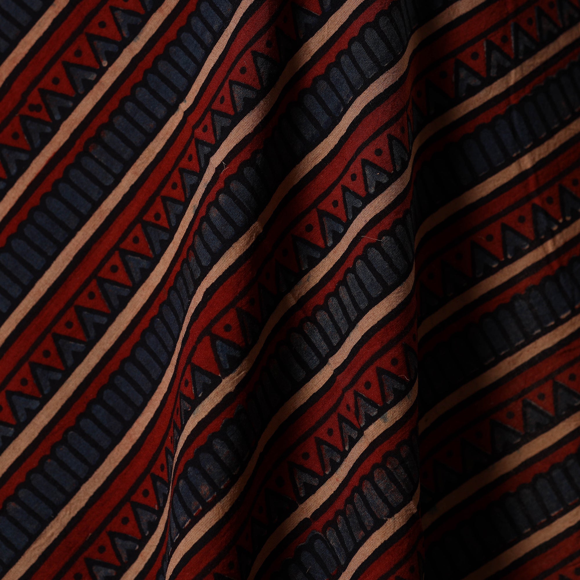 Multicolor - natural dyed cotton hand fabric 23