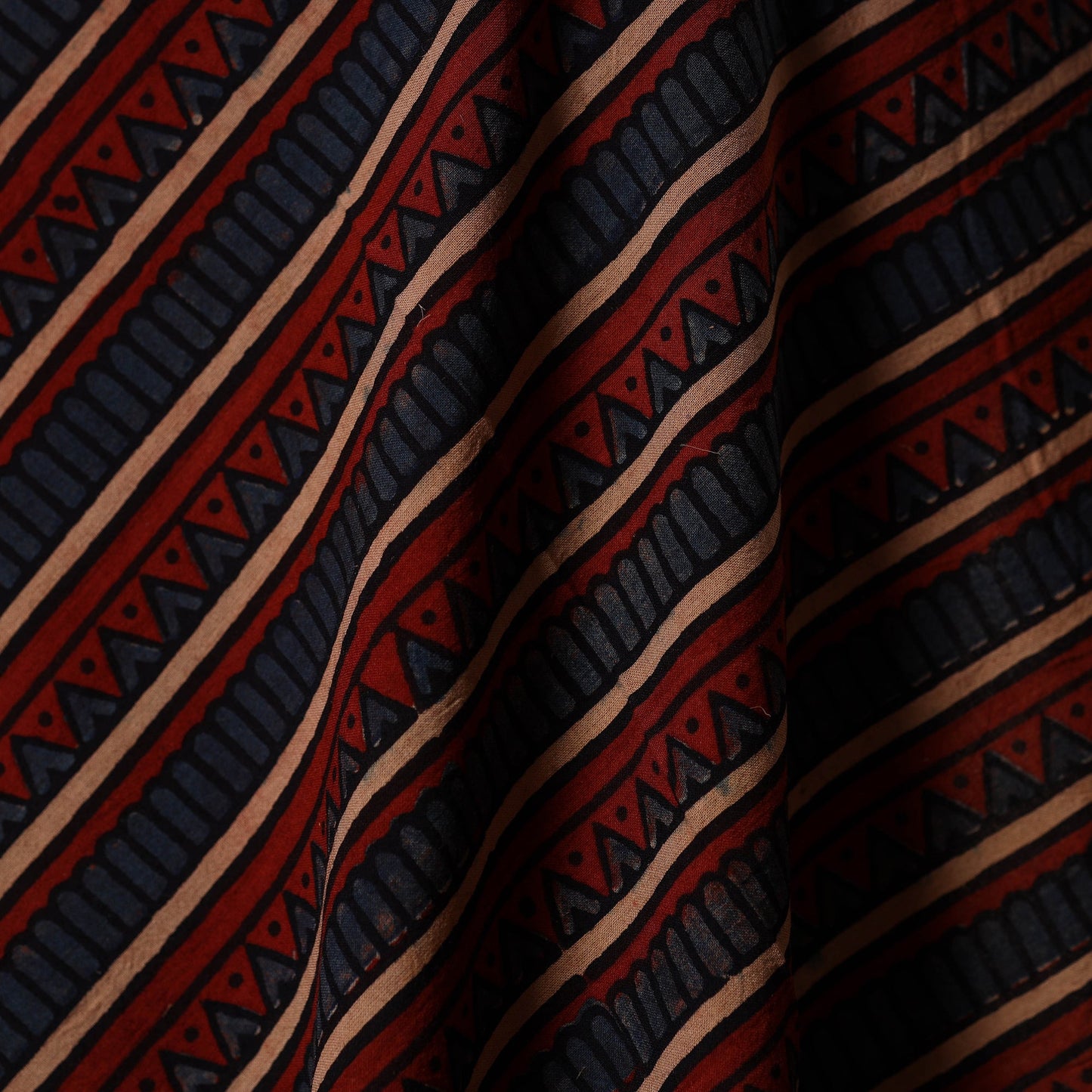 Multicolor - natural dyed cotton hand fabric 23