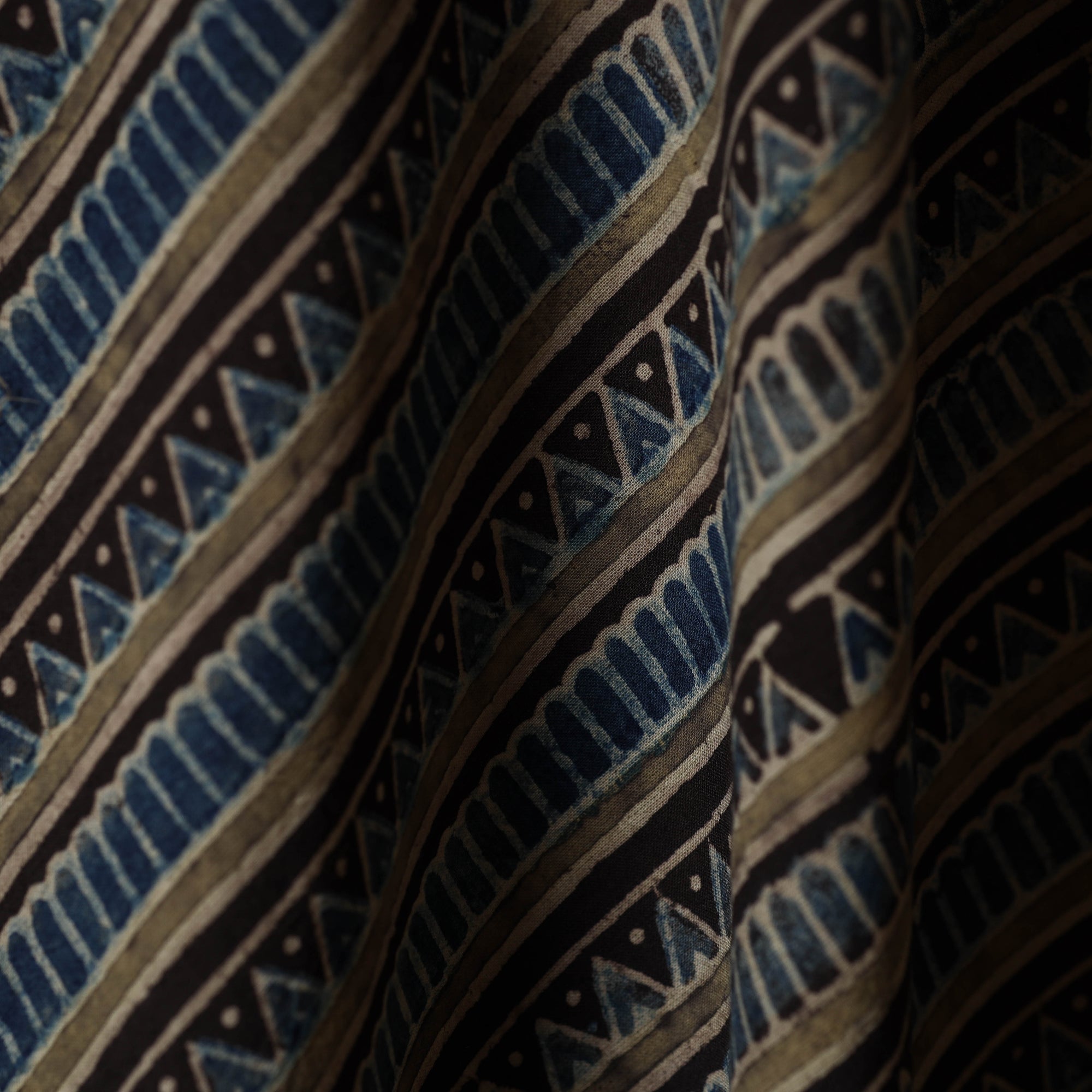 Multicolor - natural dyed cotton hand fabric 26