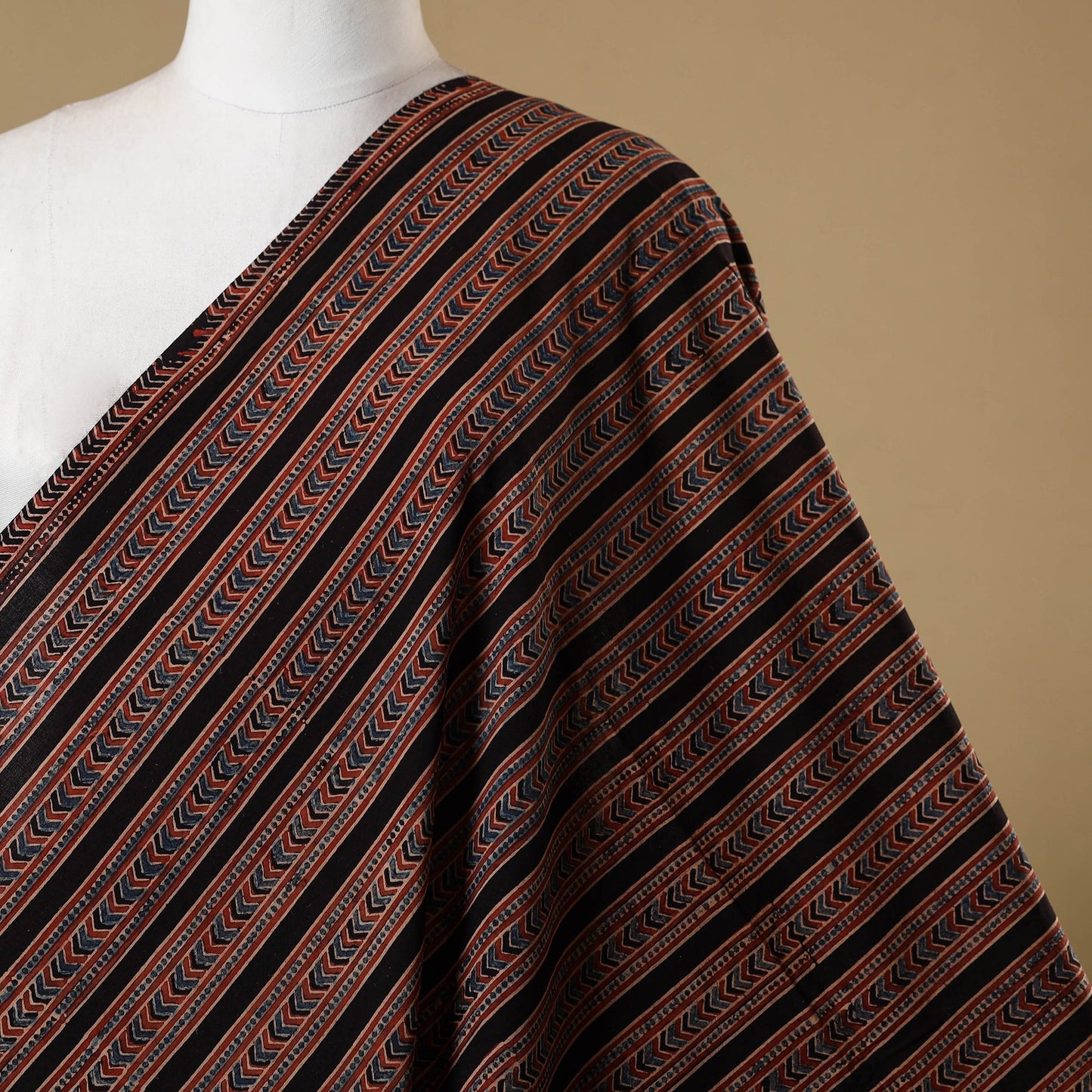 Multicolor - natural dyed cotton hand fabric 27